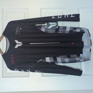 Thor Black and White Graphic Motorsports Dirt Bike Jersey